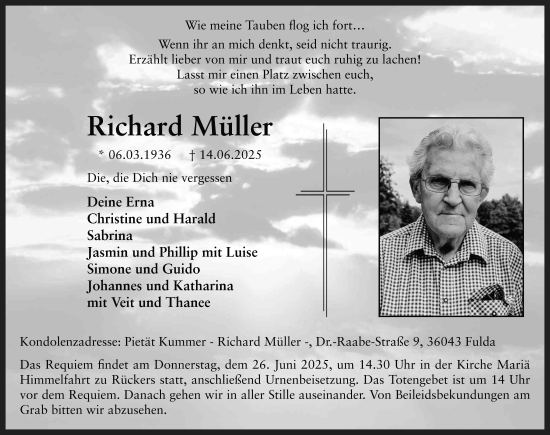 Traueranzeige von Richard Müller von FZ