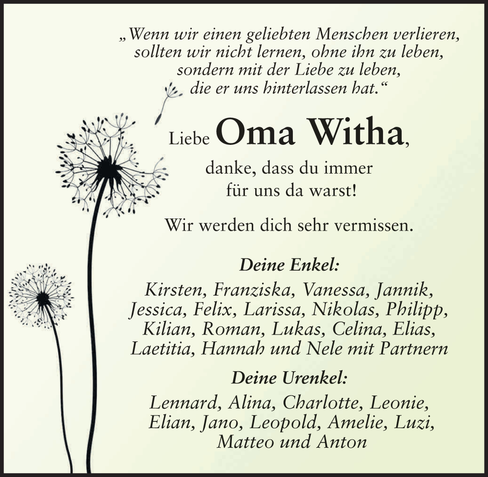  Traueranzeige für Roswitha Menz vom 30.06.2025 aus FZ