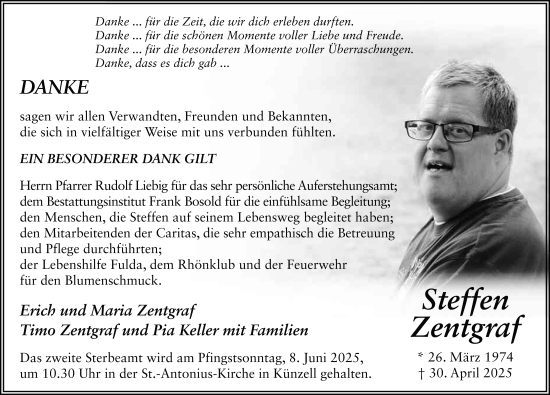 Traueranzeige von Steffen Zentgraf von FZ