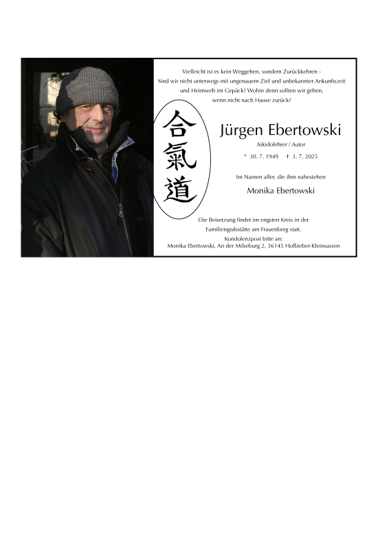 Traueranzeige von Jürgen Ebertowski von FZ