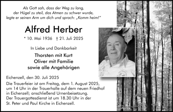 Traueranzeige von Alfred Herber von FZ