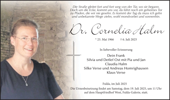 Traueranzeige von Cornelia Halm von FZ
