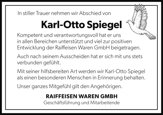 Traueranzeige von Karl-Otto Spiegel von FZ
