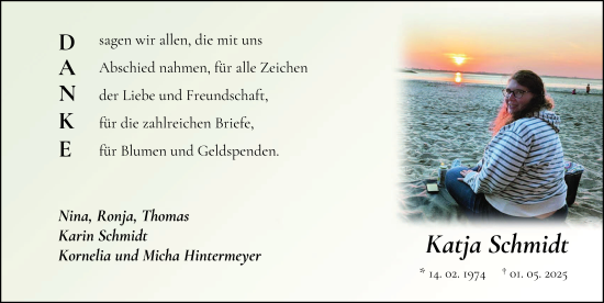Traueranzeige von Katja Schmidt von FZ