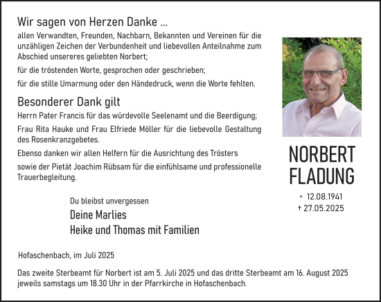 Traueranzeige von Norbert Fladung von FZ