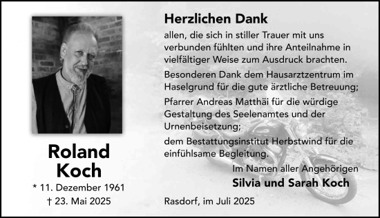 Traueranzeige von Roland Koch von FZ