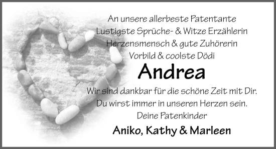 Traueranzeige von Andrea Pingitzer von FZ