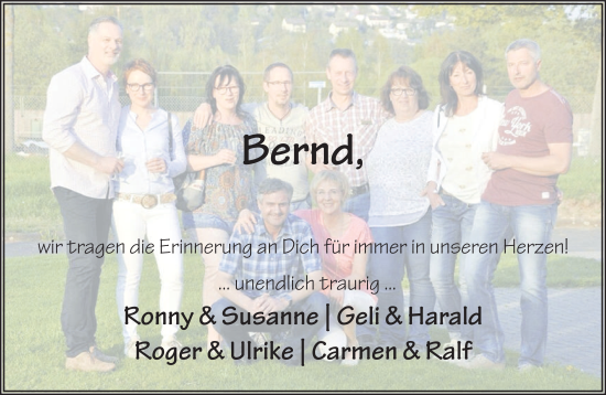 Traueranzeige von Bernd Worschech von FZ