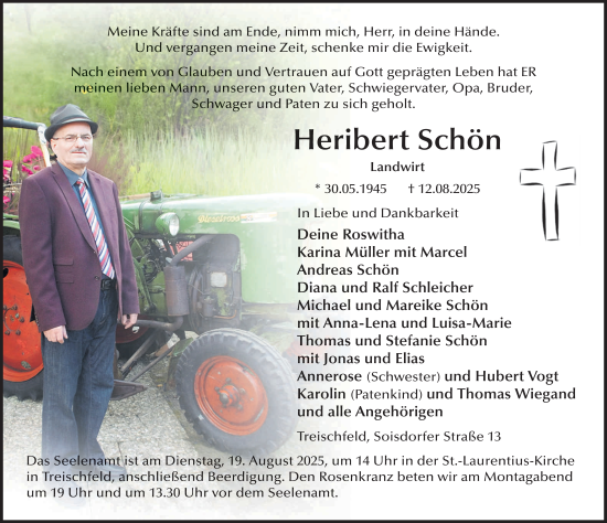 Traueranzeige von Heribert Schön von FZ