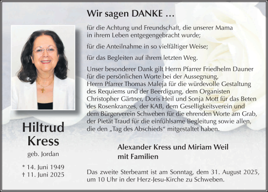 Traueranzeige von Hiltrud Kress von FZ
