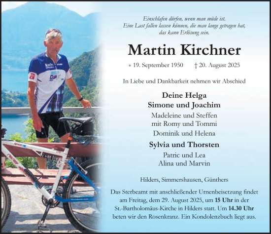 Traueranzeige von Martin Kirchner von FZ