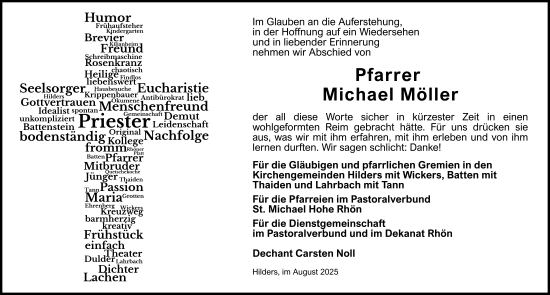 Traueranzeige von Michael Möller von FZ
