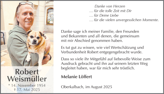 Traueranzeige von Robert Weismüller von FZ