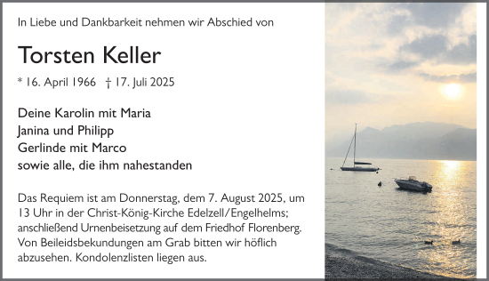 Traueranzeige von Torsten Keller von FZ