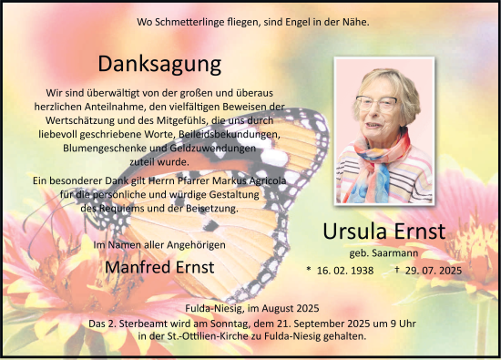 Traueranzeige von Ursula Ernst von FZ