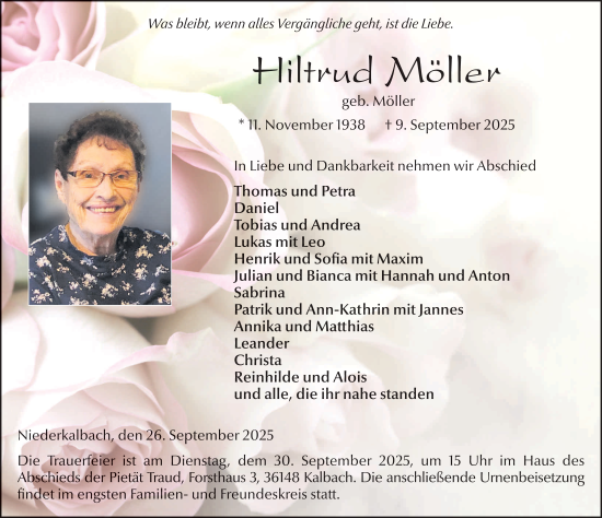 Traueranzeige von Hiltrud Möller von FZ