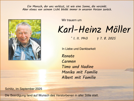 Traueranzeige von Karl-Heinz Möller von FZ