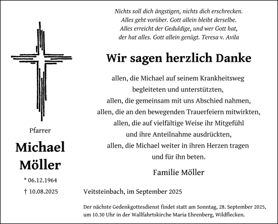 Traueranzeige von Michael Möller von FZ