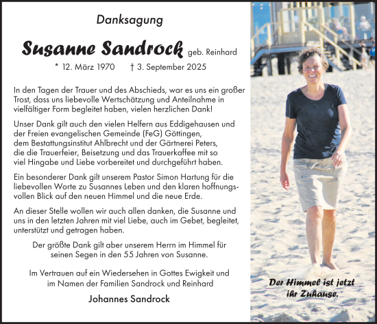 Traueranzeige von Susanne Sandrock von FZ
