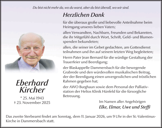 Traueranzeige von Eberhard Kircher von FZ