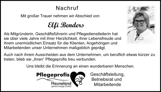 Traueranzeige von Elfi Benders von FZ