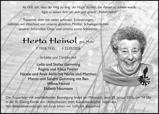 Traueranzeige von Herta Heinol von FZ