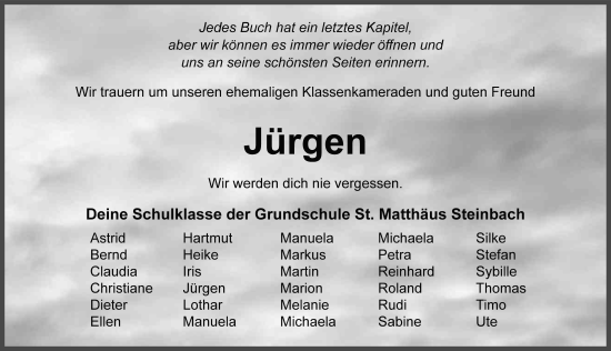 Traueranzeige von Jürgen Kehrel von FZ