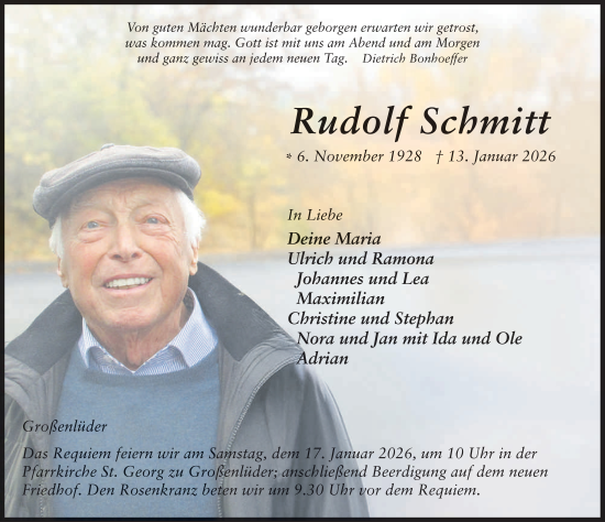 Traueranzeige von Rudolf Schmitt von FZ